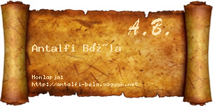 Antalfi Béla névjegykártya