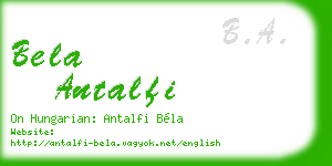 bela antalfi business card